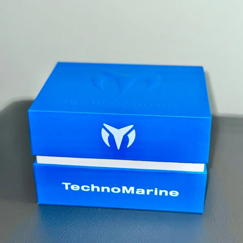 TechnoMarine Lusso Mare Gold Tone Watch Black Silicone Strap NWT
